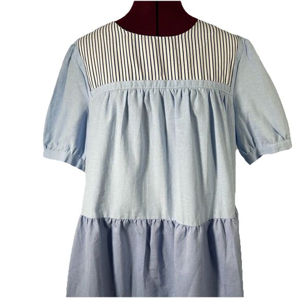 Tuckernuck Pomander Place Quinn Dress XL Blue White Colorblock Preppy Boho NEW - Picture 4 of 15